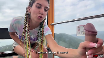 Ferris Wheel Ride Turns Into A Public Blowjob And Cum Swallowing Show