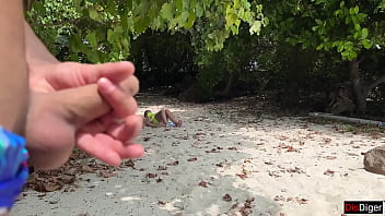 Exposed On The Shore: Stepmom And Stepdaughter’s Risky Public Encounter Ends With A Messy Facial