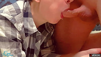 Naughty Stepsister Sucks Off Her Brother And Gets A Hot Load On Her Pantyhose While Parents Are Home