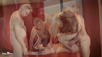 Young Slut Gets Gangbanged By Older Men And Swallows Every Last Drop Of Their Cum