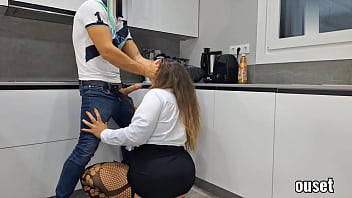 The Technician Caught The Curvy Secretary In The Kitchen And She Paid For His Work In Kind, Letting Him Pound Her Massive Ass Deep And Hard