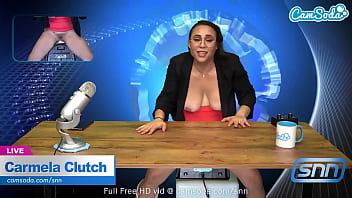 Sizzling News Anchor Milf Fucks Herself Live On Air With Massive Tits Bouncing
