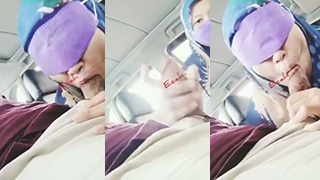Jilbab Biru Bergoyang Di Dalam Mobil Dengan Bj Panas