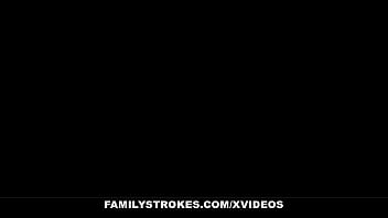 Pervy Stepbrother Forces His Stepsister To Choke On His Massive Hard Cock
