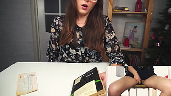 A Studious Beauty’s Sensual Challenge: Reading To Climax While Riding Her Buzzing Toy.