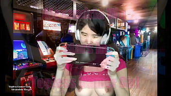Bare-breasted Asian Gamer Babe