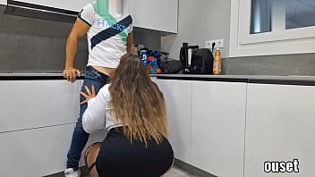 The Horny Technician Caught The Big-ass Secretary In The Kitchen And She Paid For His Services With Her Tight Little Body