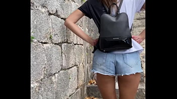 Long Legged Slender Teen Brunette Flashes Her Perky Natural Tits In Public – Daring Deep Throat Blowjob And Messy Doggy Style Fuck