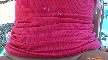Poolside Milf Gets Drenched In A Massive Load, Slathering Every Drop Over Her Juicy Tits – Yummycouple’s Epic Cum Explosion