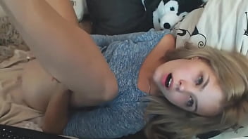 Sizzling Blonde Webcam Babe Teasing Her Perky Tits