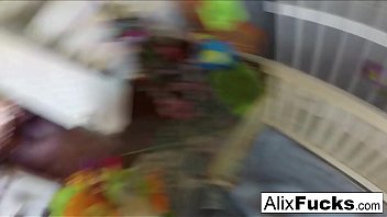 Alix Lynx Rides The Surreal Swing In Nothing But Her Daisy Dukes.