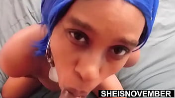Kneeling Ebony Babe Sheisnovember Gets Her Mouth Pounded And Face Glazed In Pov Fauxcest – Big Natural Tits Bouncing As She Sucks And Swallows