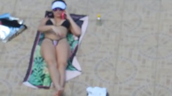Naughty Poolside Masturbation Caught On Camera