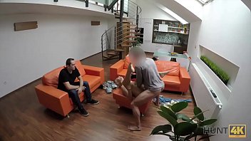 Horny Blonde Gets Paid To Ride A Stranger While Her Cuckold Watches