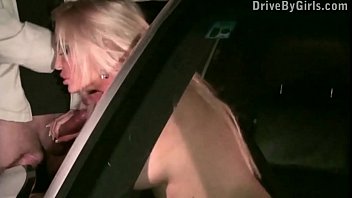 Splatter A Pretty Blonde’s Face With Cum Through The Car Window In A Wild Public Gangbang Orgy.