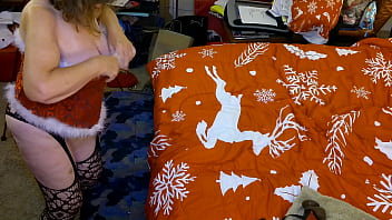 Granny Claus Gets A Jolly July Doggystyle Filling