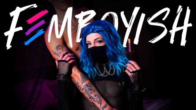 Goth Femboy Bertopeng Melompati Kontol Besar Yang Menggoda