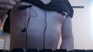 Nipple Vibrator Tease & Off-screen Handjob Action