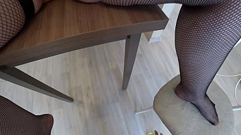 Voluptuous Mature Vixen With Full Tits And A Ripe Ass Gets Her Girlfriend To Fuck Her Senseless With A Cucumber On The Kitchen Table.