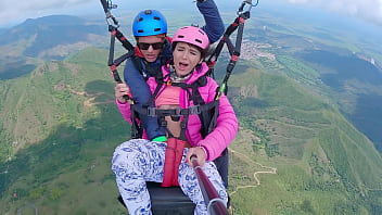 Soaring Ecstasy: A Drenched Delight Unleashed At 2200 Meters, Squirting Through The Clouds While Paragliding