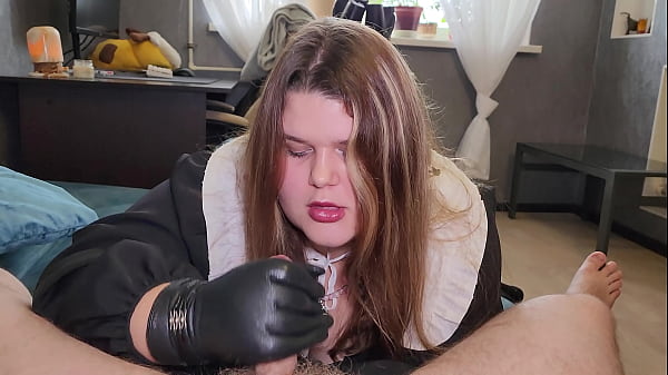 Leather-clad Voluptuous Vamp Dominatrix Unleashes Torrential Cum Blast With Skilled Hand And Mouth Action