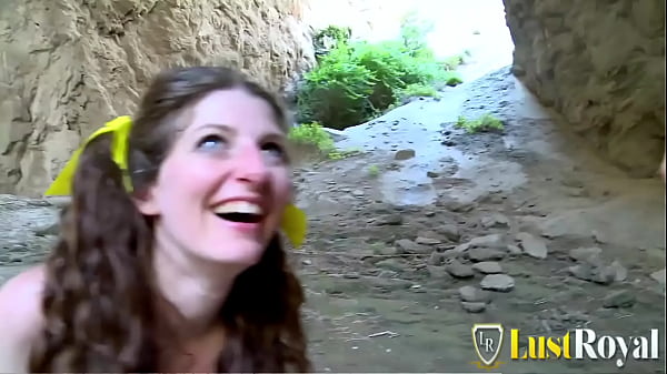 Filthy Dark-haired Slut Craving A Beachside Bukkake