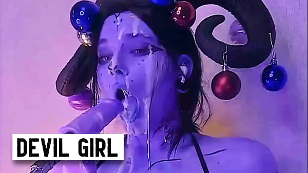Cum-drenched Demon Sucks With Fiery Passion