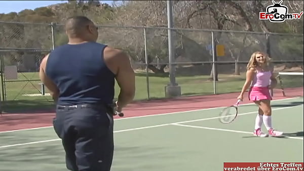 Sweaty Blonde Teen Gets Slammed On The Tennis Court