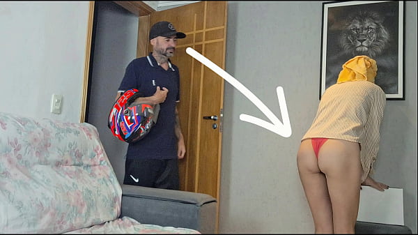 Housewife Answers The Door For Delivery Man Wearing Nothing But Panties!