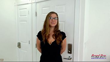 Tiny Brainy Brunette Ginger Kay Lee Gags Hard On Cock With Nerdy Glasses Fun!