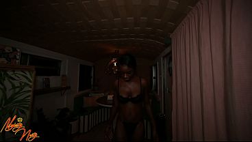 Ebony Gets Pounded Hard Against The Treehouse Wall