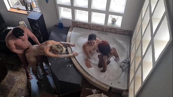 Three Sluts And One Stud: A Wild Interracial Spa Orgy