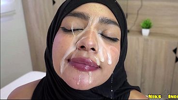 Muslim Hijaabi Teen Gets Pounded Hard And Left Dripping With Cum