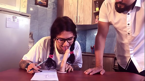 Eager Student Earns A Mouthful Of Reward, Dripping With Satisfaction