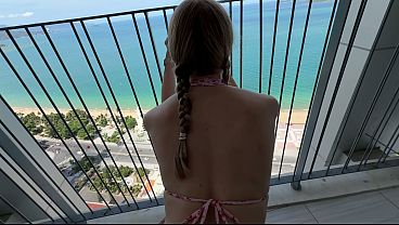 Fuck Me Hard On The Balcony While My Step-sister Refuses To Clean—she Just Wants To Get Nasty In Public, And The Neighbors Caught Every Moan.