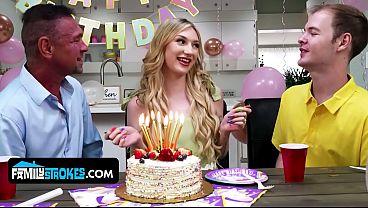 Natural Tits, Tiny Waist, Daisy Lavoy Teases And Fucks Her Stepdaddy Hard