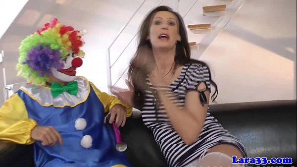 British Stockings Milf Riding A Big Clown Cock