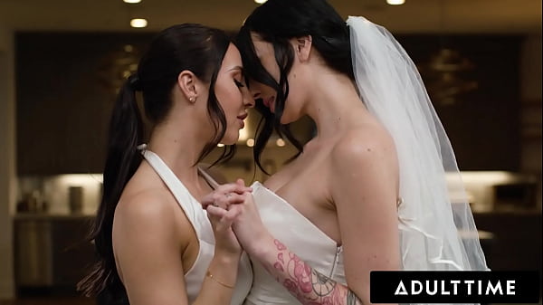 Adult Time – Horny Wedding Night: Lesbian Newlyweds Charlotte Sins & Melissa Stratton Fuck Hard & Wet