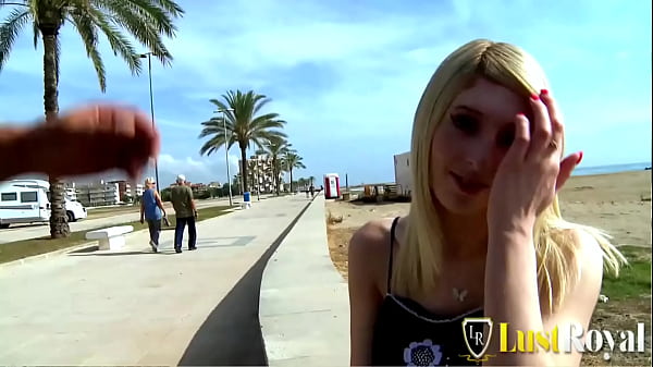 Tourists Grab A Blonde Slut For A Wild Outdoor Fuck