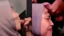 Zilla Jilbabnya Dibuka, Crot Panas Membasahi Muka