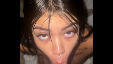 Top Model Teen Takes A Deep Throat Cock Worship