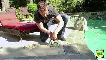 Skinny Sami Parker, That Dumb Little Bimbo With Tiny Tits, Gets Her Throat Stuffed Deep And Sloppy Out In The Open Air