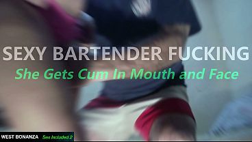 Sexy Bartender Gets A Hot Facial And Mouthful Of Cum
