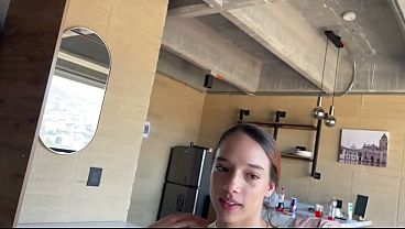 Young 18-year-old Fitness Babe Gives Pov Blowjob And Gets Her Tight Ass Rimmed During A Hot Casting Session