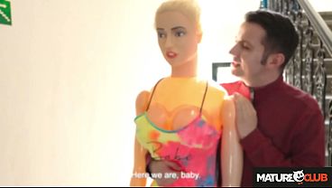 Matureclub – Horny Blonde German Milf Teacher Busts Student Ramming An Inflatable Fuck Doll