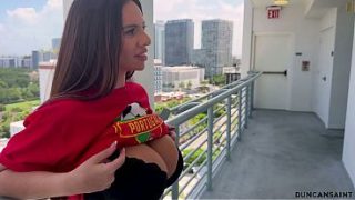 Big Titted Milf Pulled Me Inside To Watch The Match
