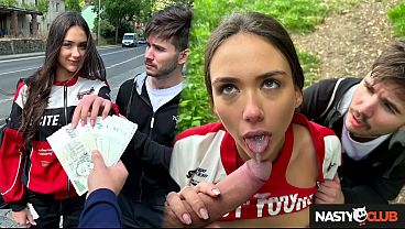 Nastyclub – Naughty Vixi Rafi Gets Fucked Rough In Public While Her Cuck Boyfriend Watches Helplessly