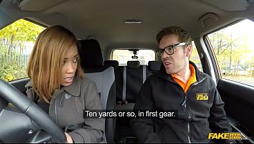 Kiki Minaj: The Ebony British Babe Gets Her First Rough Ride In Fake Driving School