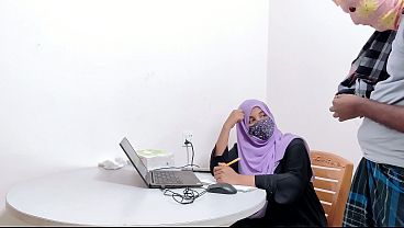 Hijabi Bank Manager Gets Drilled Hard By A Rough Village Farmer In A Raw Desi Fuck Session