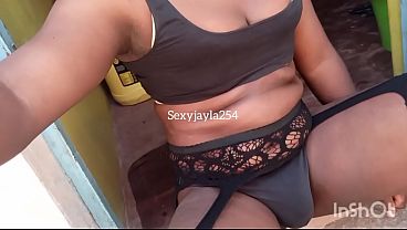 Watch This Sexy Trans Goddess Jayla254 Stroke Her Thick Black Cock In The Open